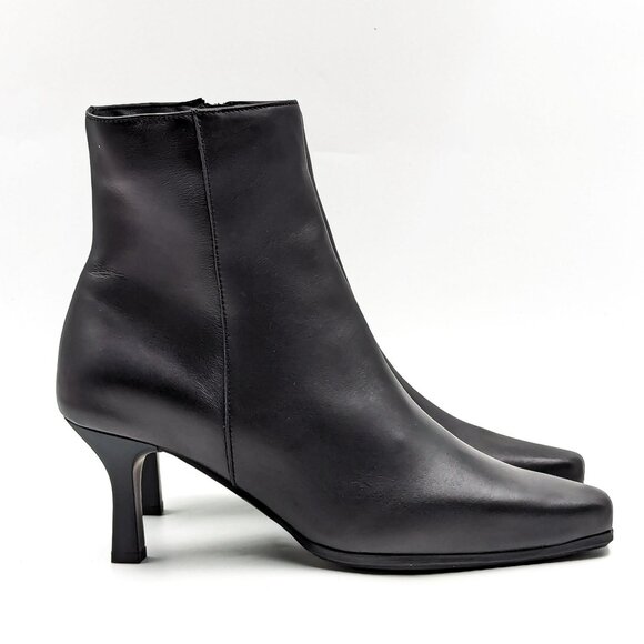 La Canadienne Women Tahlia Black Leather Dressy Office Heel Boots size 10 - Picture 9 of 11